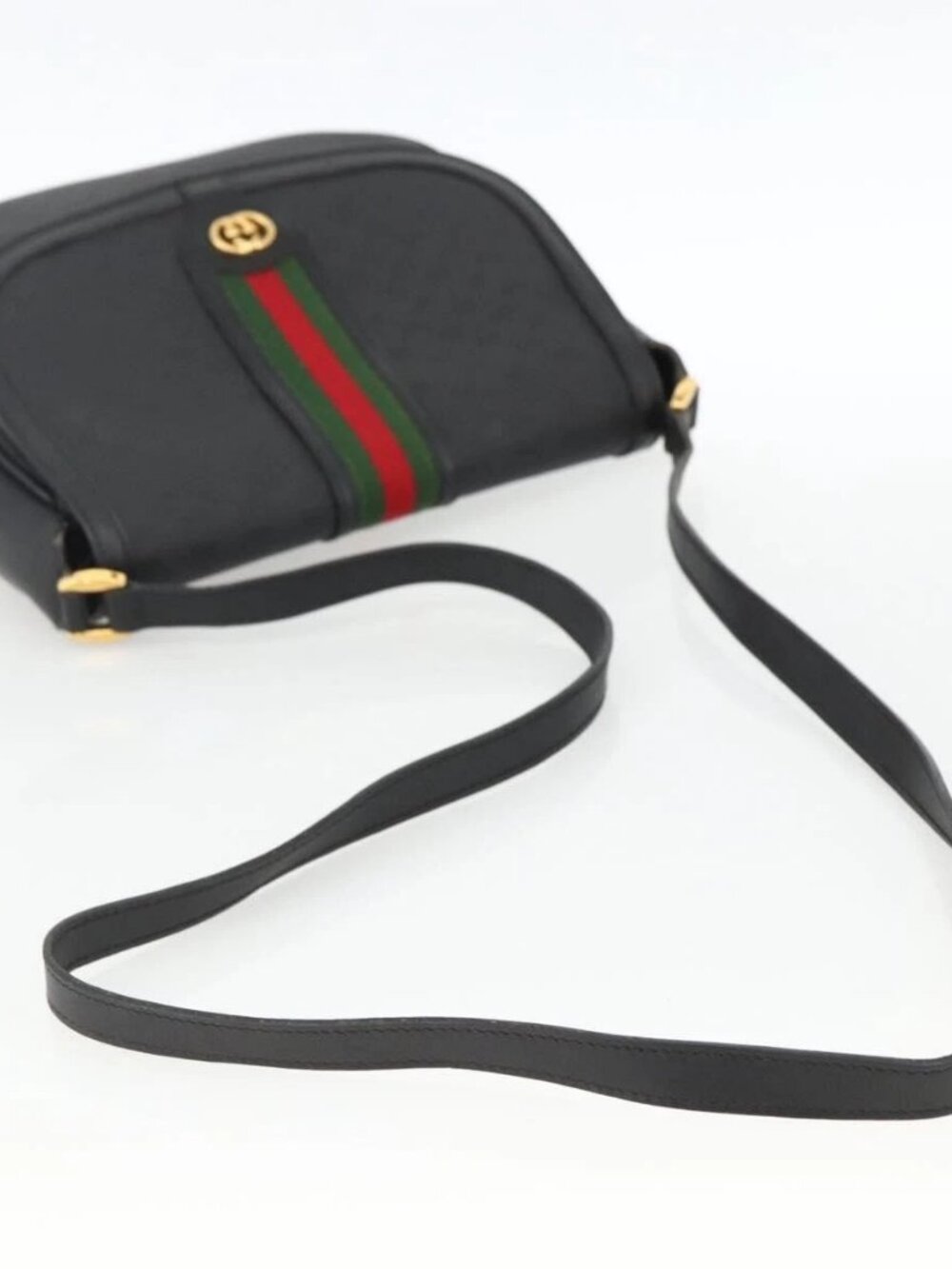 GUCCI Micro GG Supreme Web Sherry Line Bag PVC Black 001 115 0914 Auth ARZ351 - Picture 8 of 16